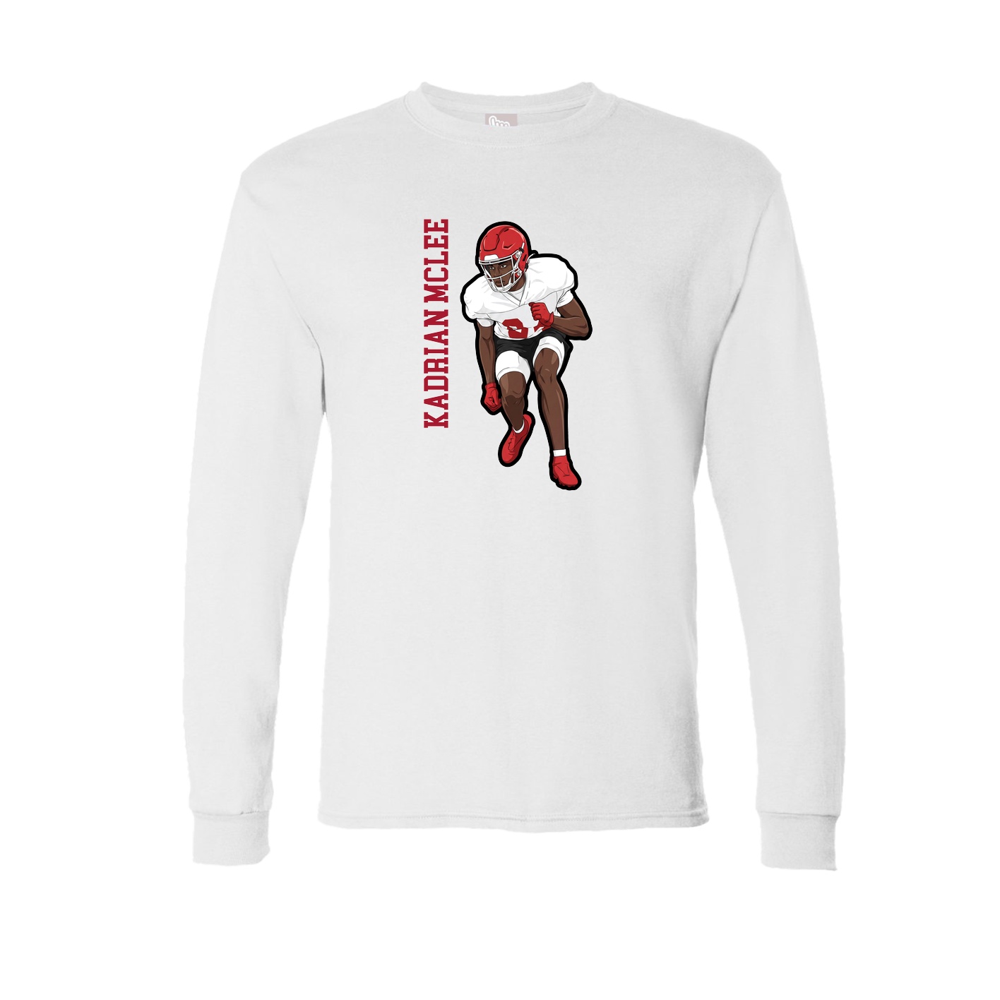 Long Sleeve Tee — Name Vertical in White
