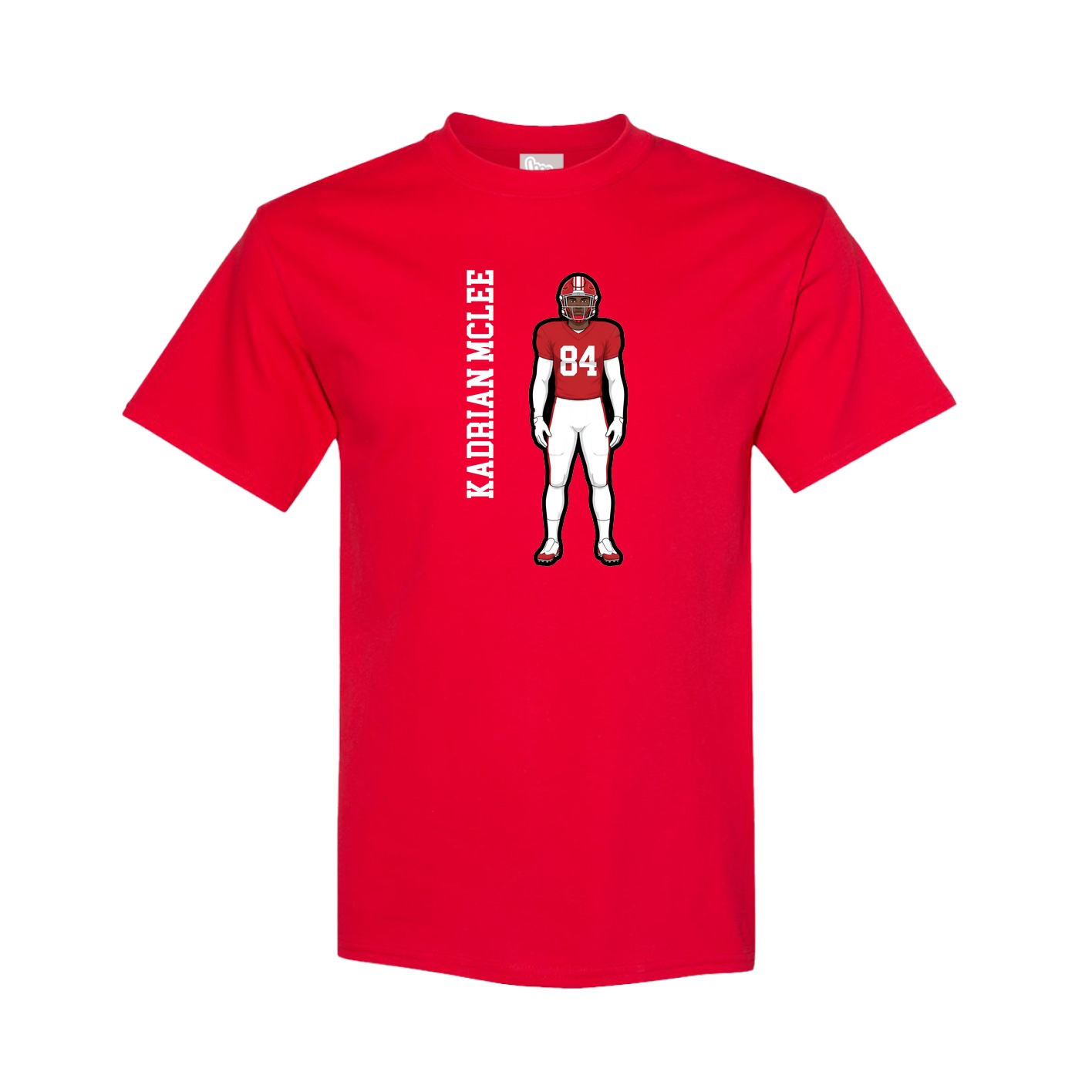 Tee — Name Vertical in Red