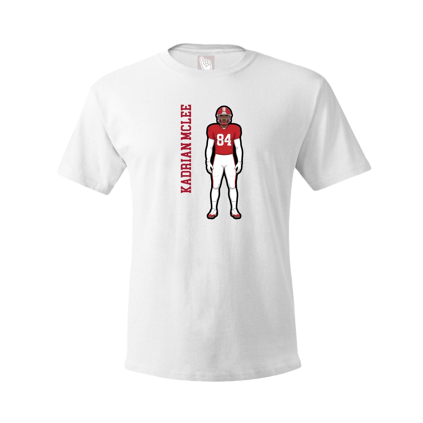Youth Tee — Name Vertical in White