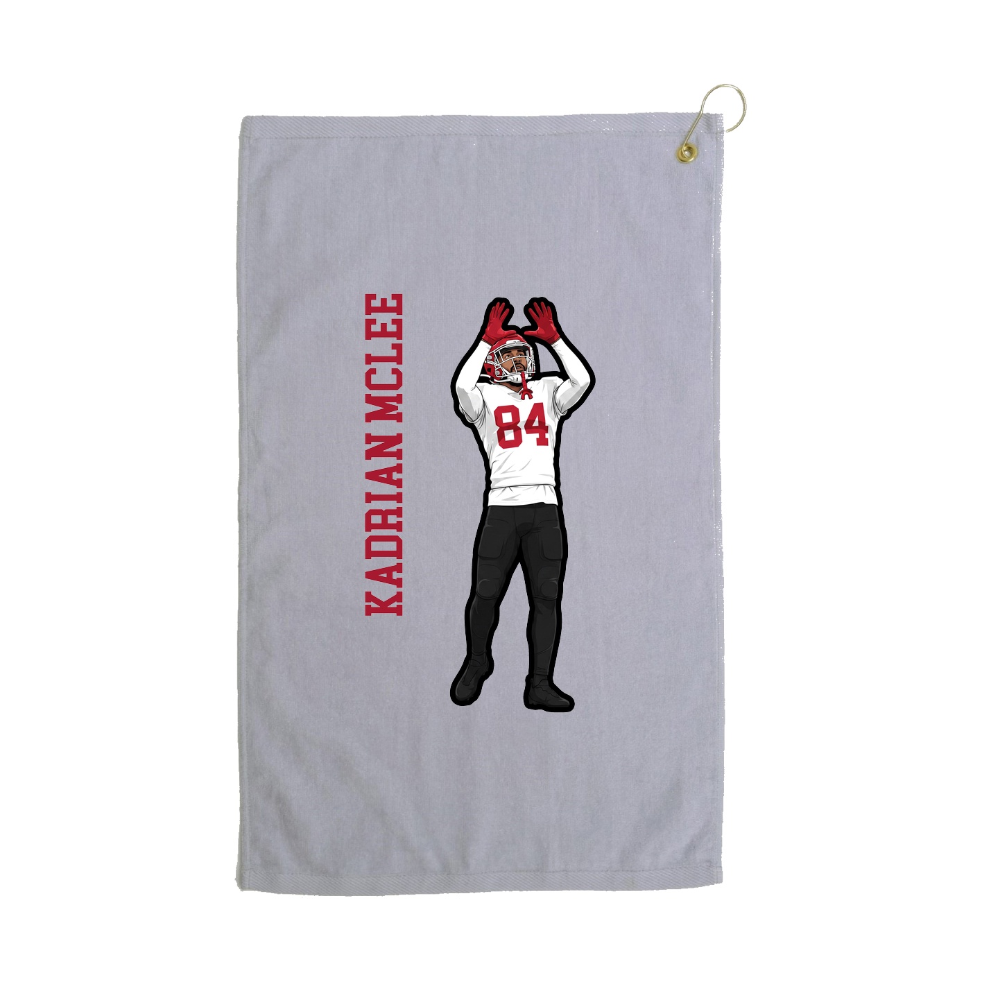 Golf Towel — Name Vertical in Grey
