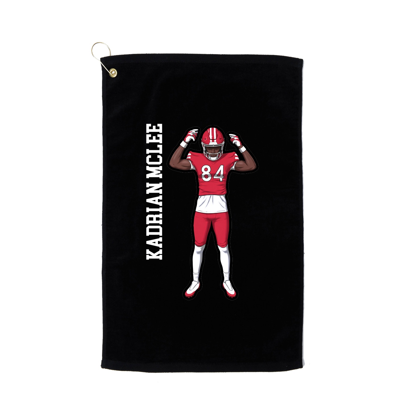 Golf Towel — Name Vertical in Black