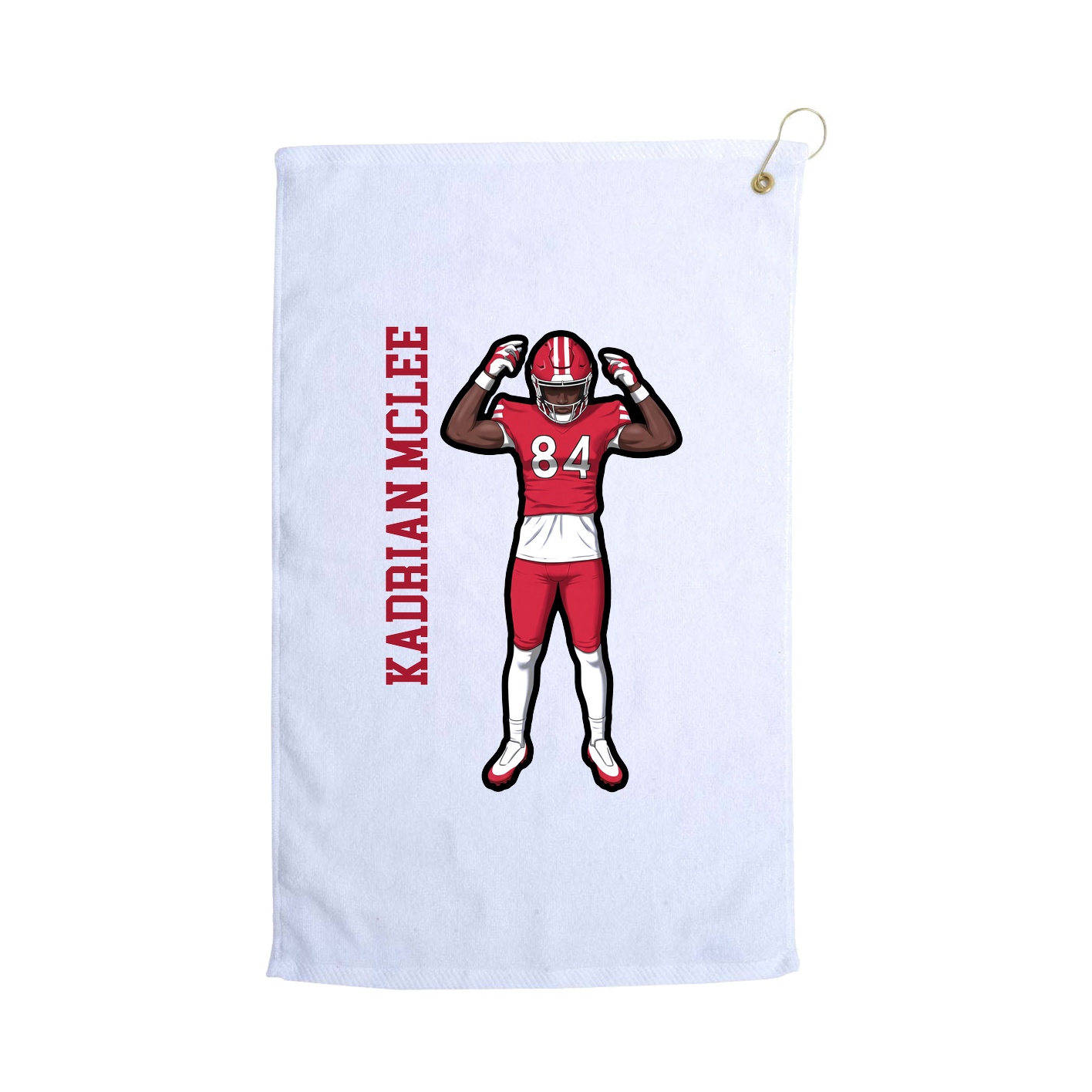 Golf Towel — Name Vertical in White