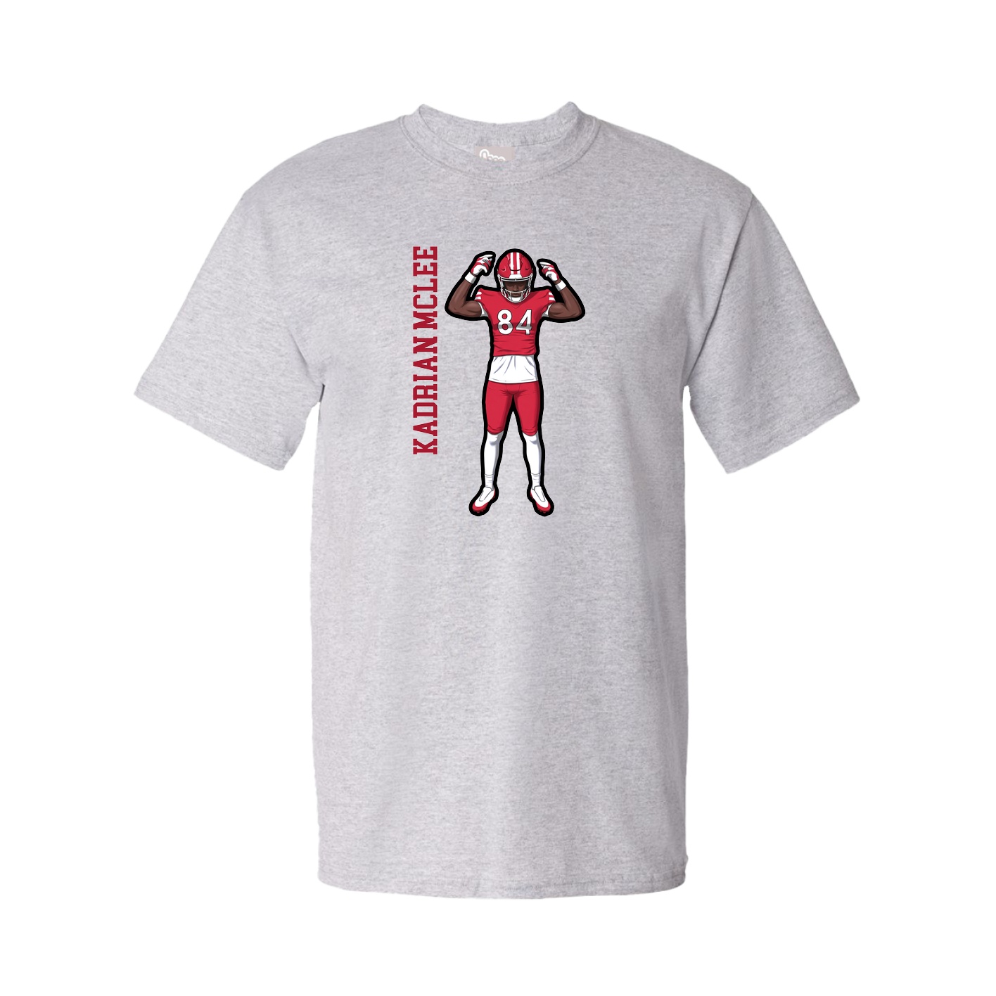 Tee — Name Vertical in Grey