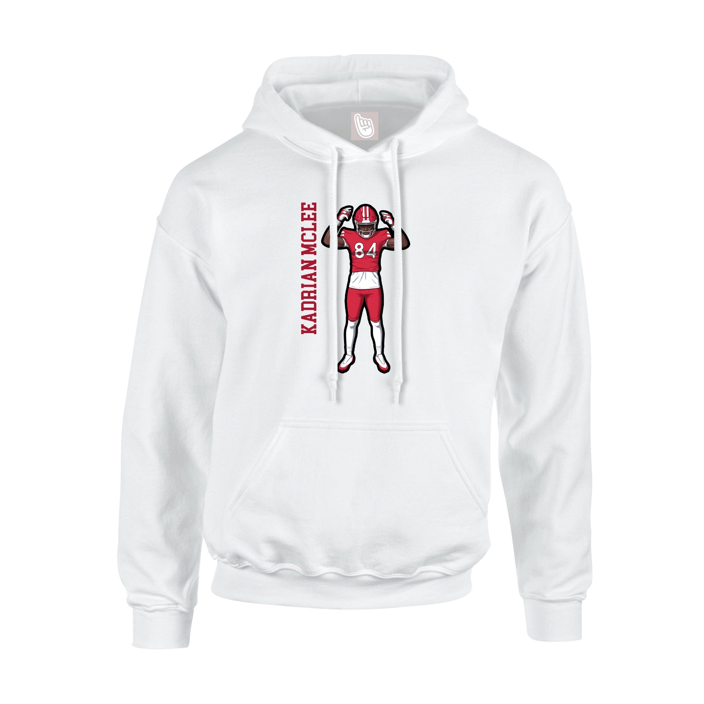 Youth Hoodie — Name Vertical in White