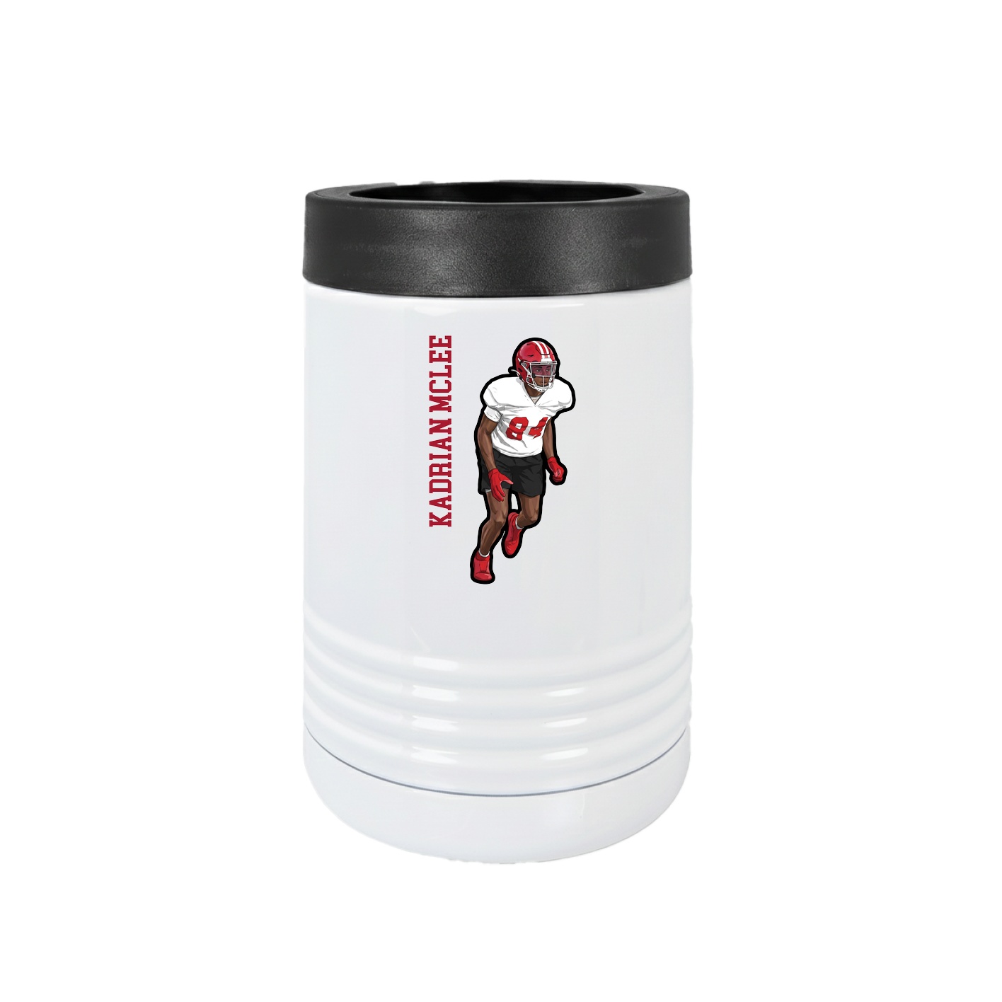 Beverage Holder — Name Vertical in White