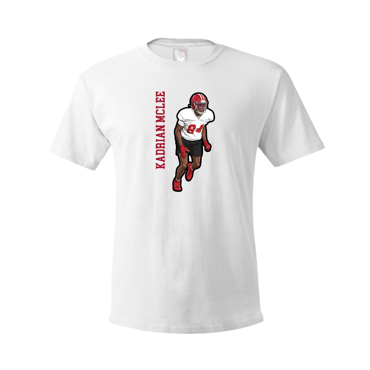 Tee — Name Vertical in White