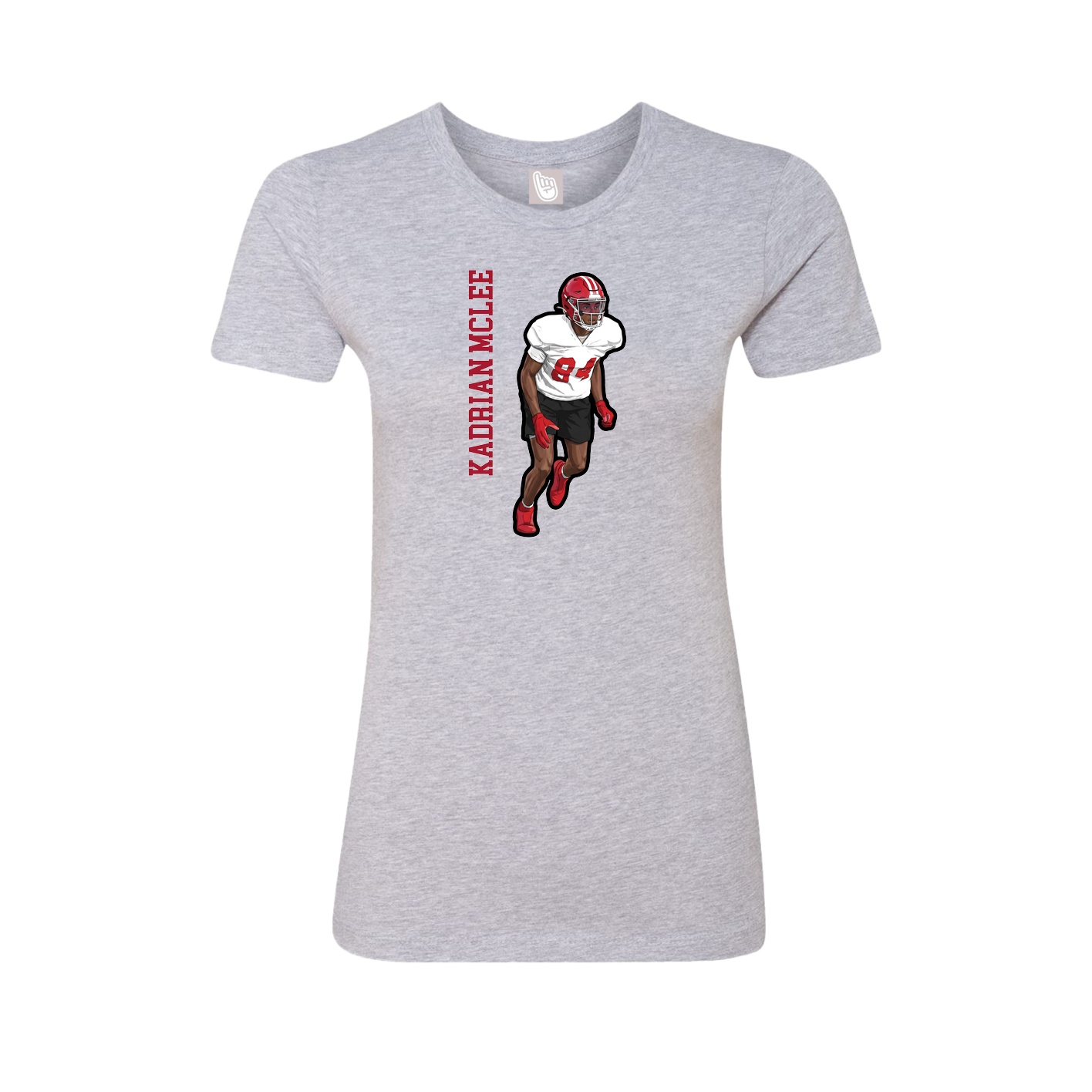 Womens Tee — Name Vertical in Grey