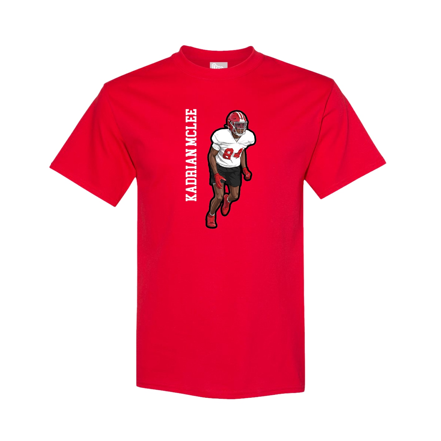 Youth Tee — Name Vertical in Red