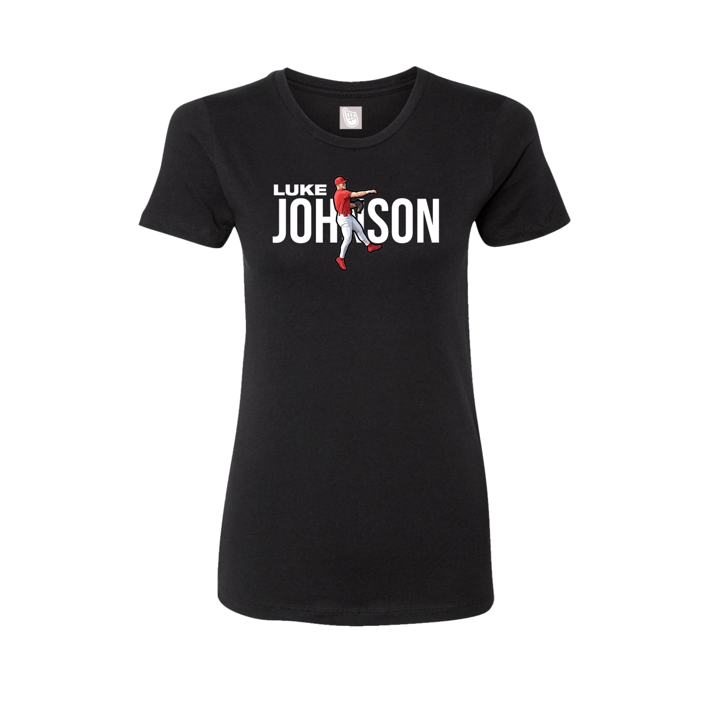 Fitted Women's Tee — Player Name in Black