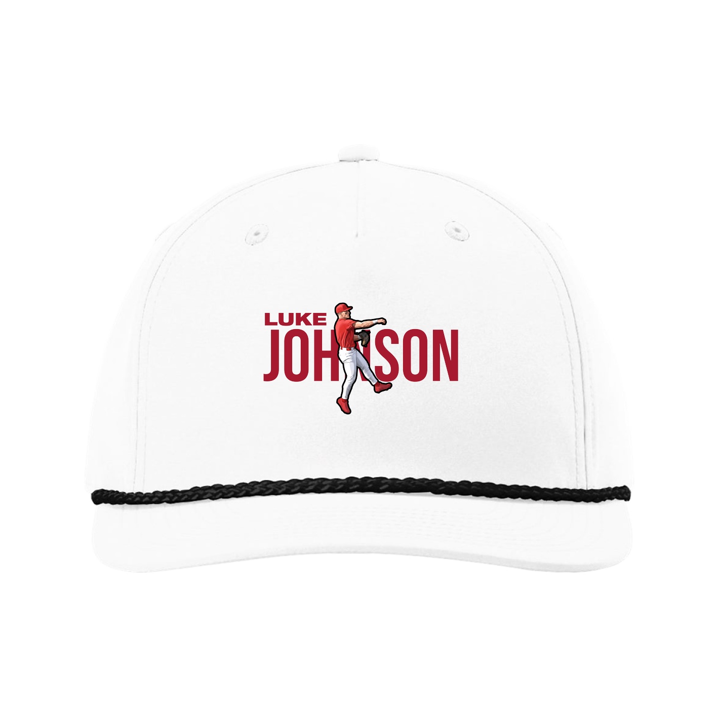 Five-Panel Classic Rope Cap — Player Name in White