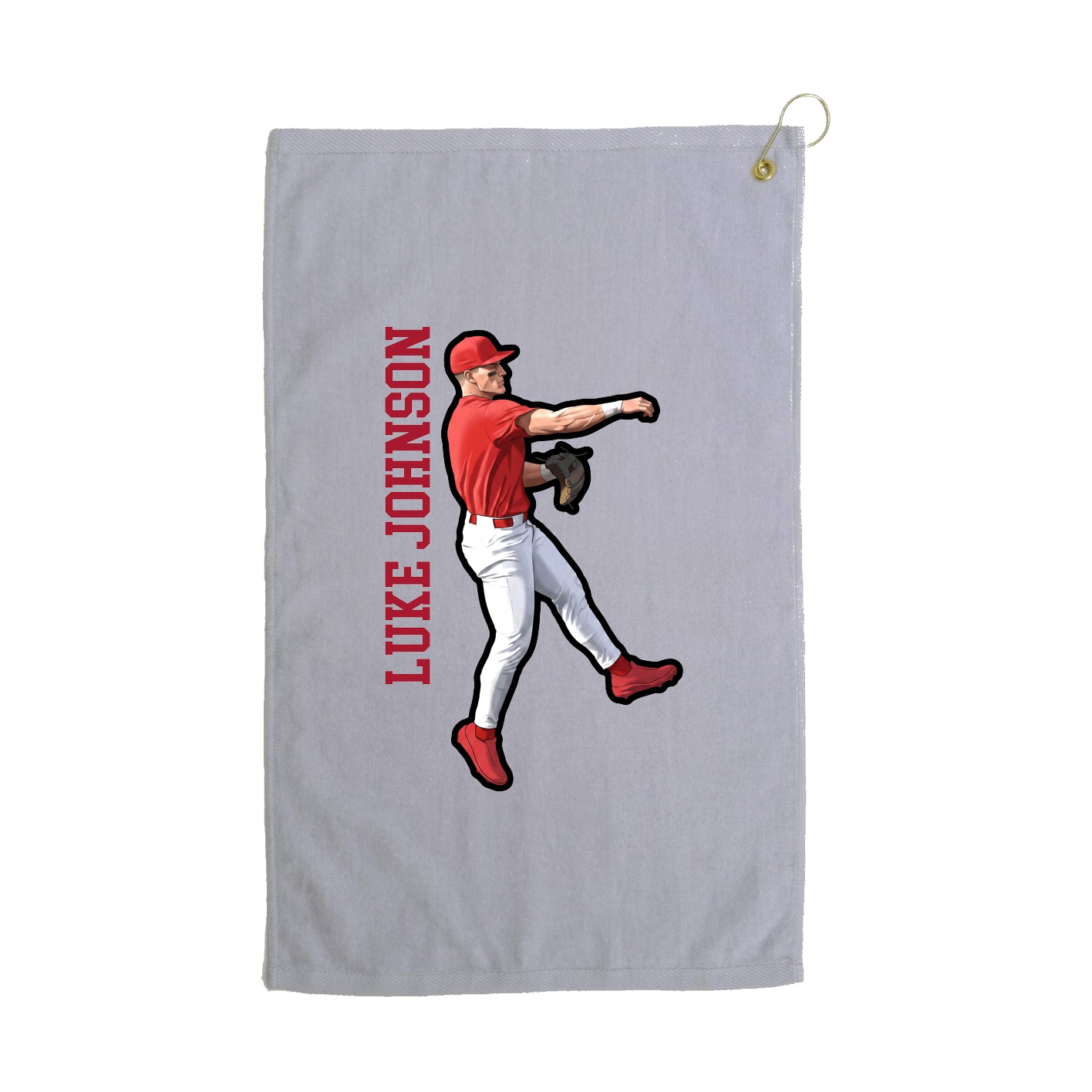 Golf Towel — Name Vertical in Grey