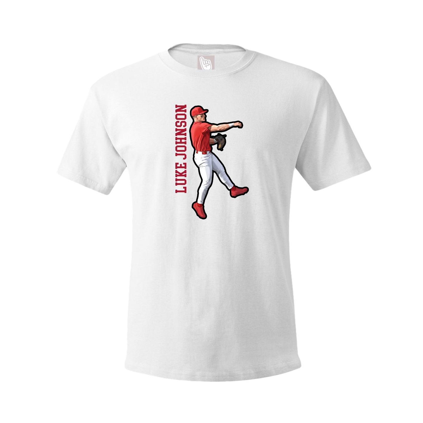 Tee — Name Vertical in White