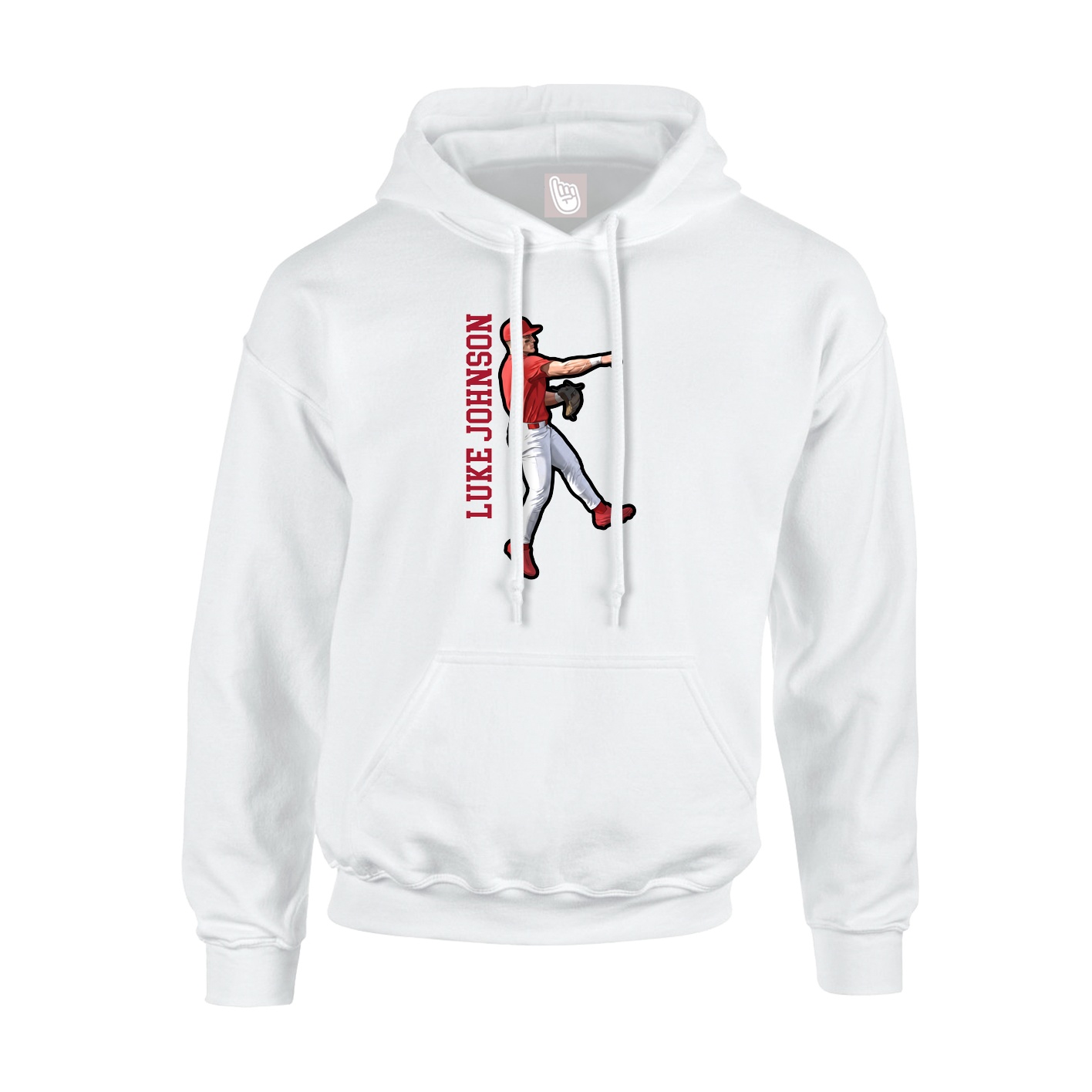 Hoodie — Name Vertical in White