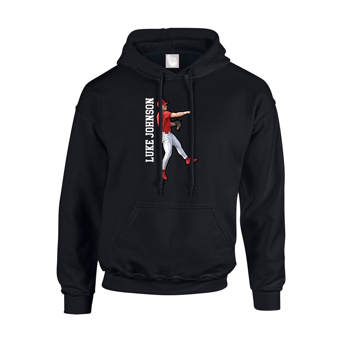 Youth Hoodie — Name Vertical in Black