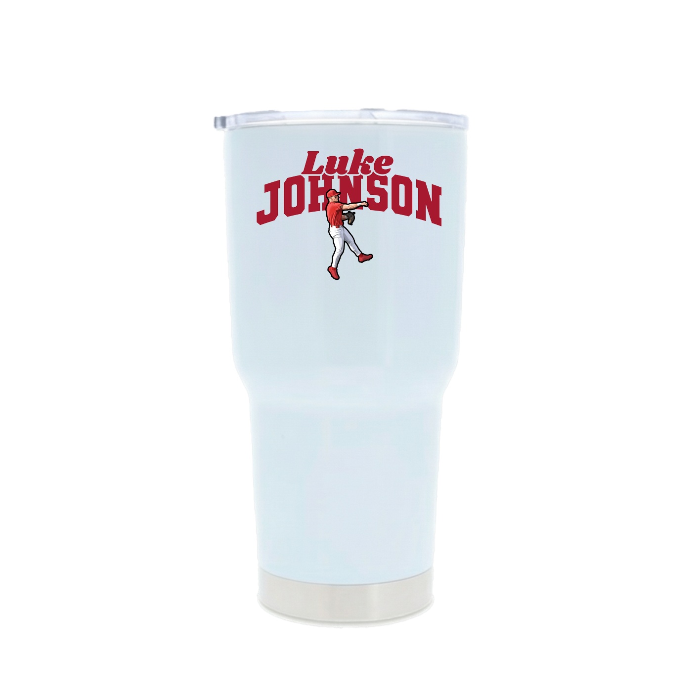 30oz Stainless Steel Tumbler — Signature Arch in White
