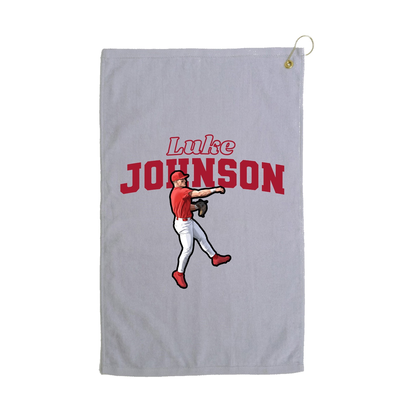 Golf Towel — Name Arch in Grey