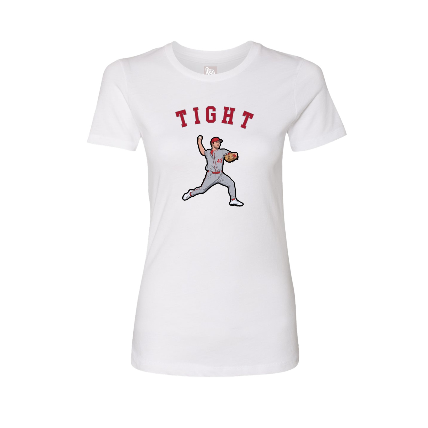 Fitted Women's Tee — Shirsey Arch in White