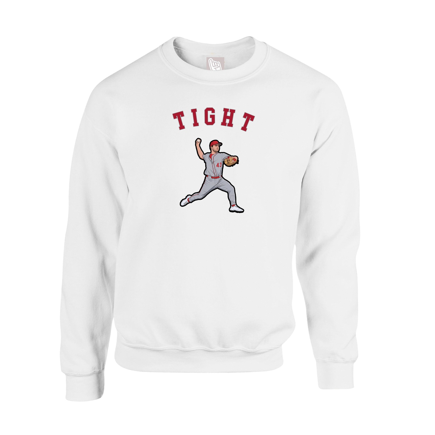 Fleece Crew — Shirsey Arch in White