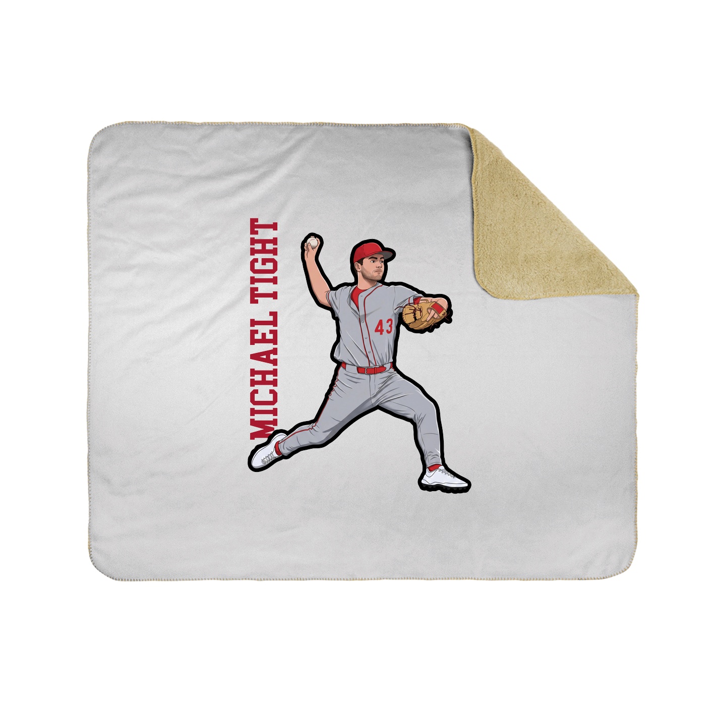 Throw Blanket — Name Vertical in White
