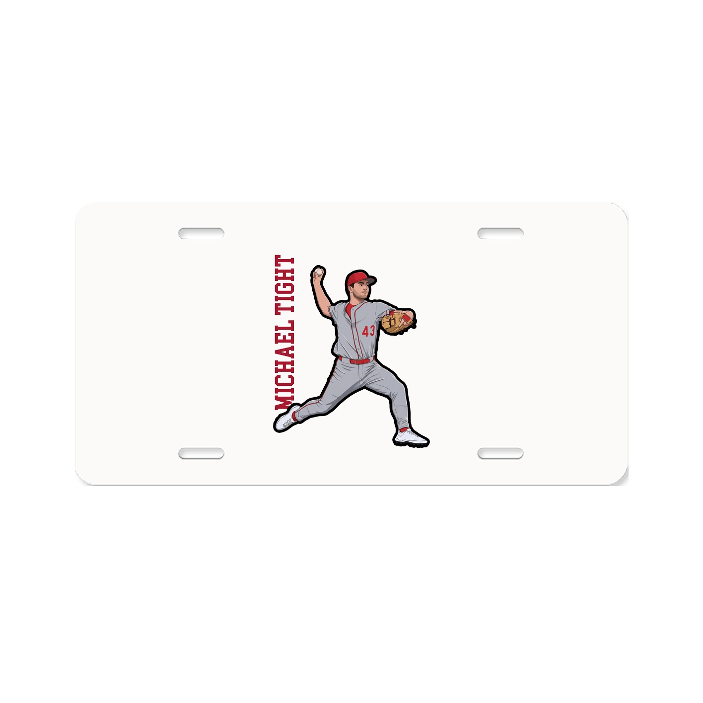License Plate — Name Vertical in Classic