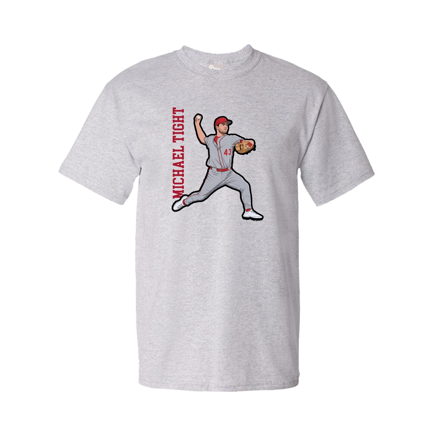 Youth Tee — Name Vertical in Grey