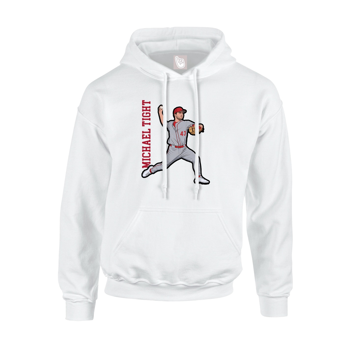 Youth Hoodie — Name Vertical in White