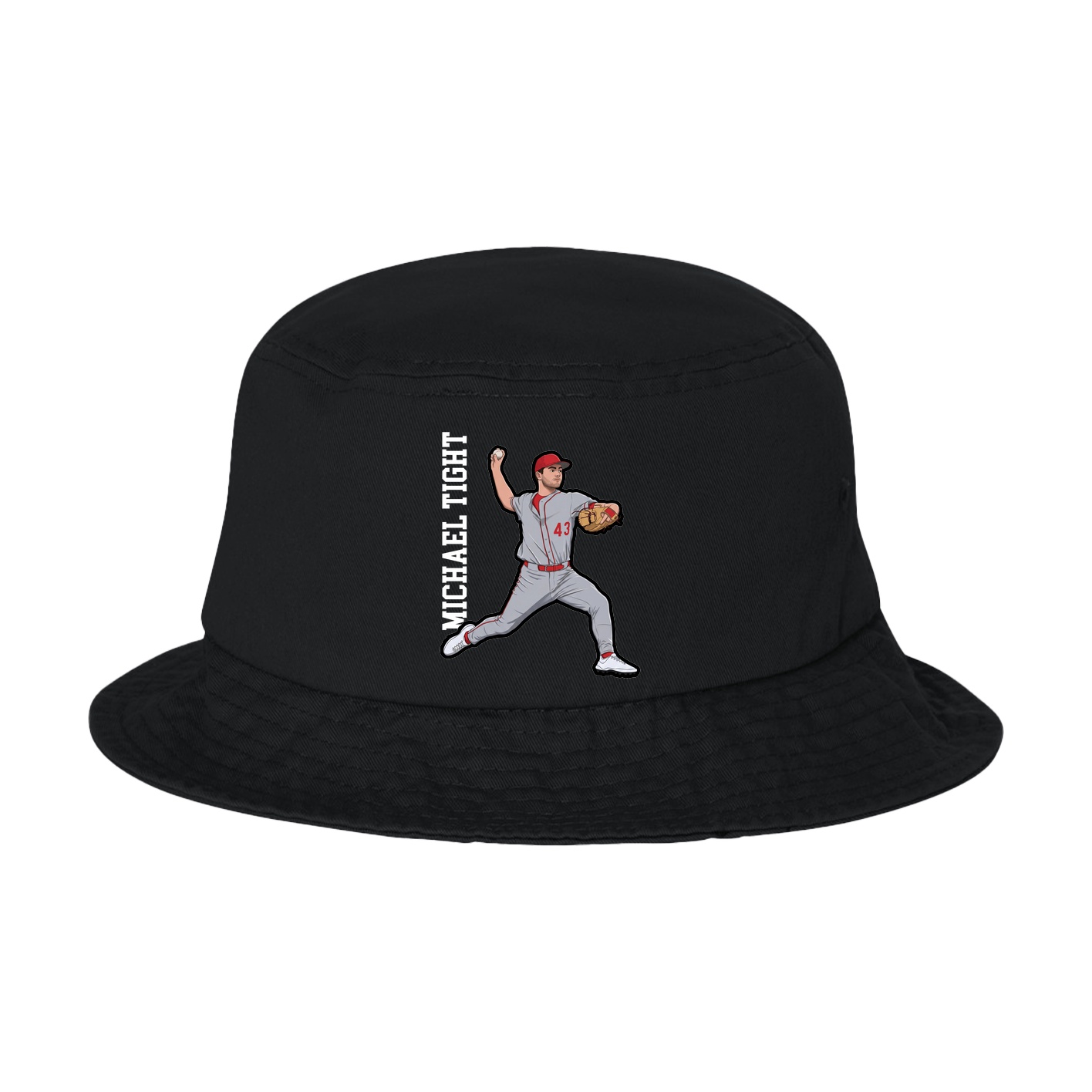 Bucket Cap — Name Vertical in Black