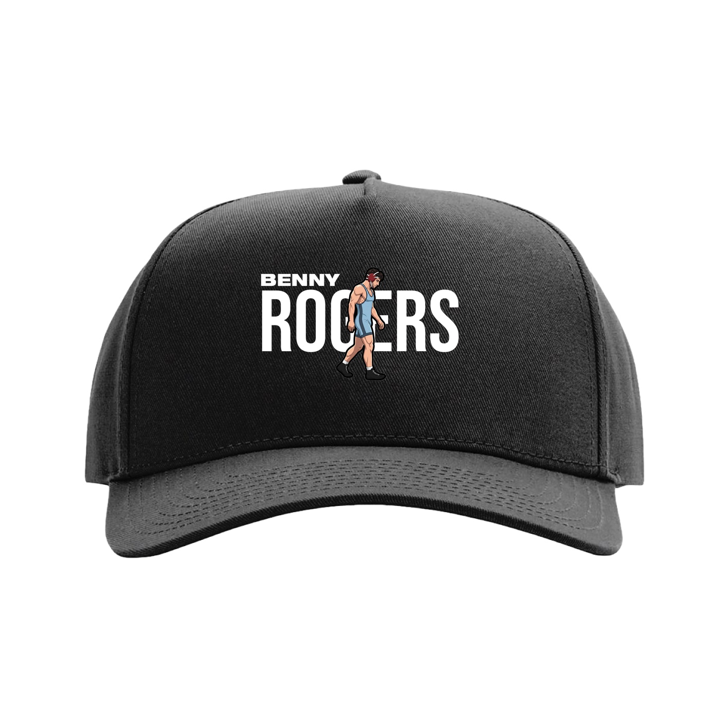 Full Fabric Five-Panel Champ Cap — Player Name in Black