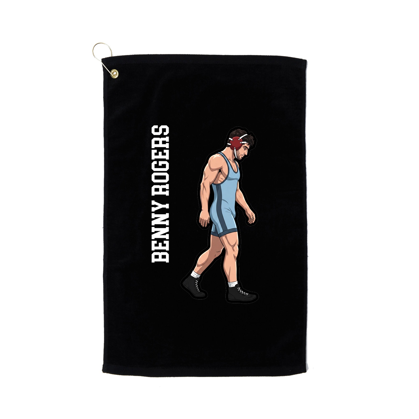 Golf Towel — Name Vertical in Black