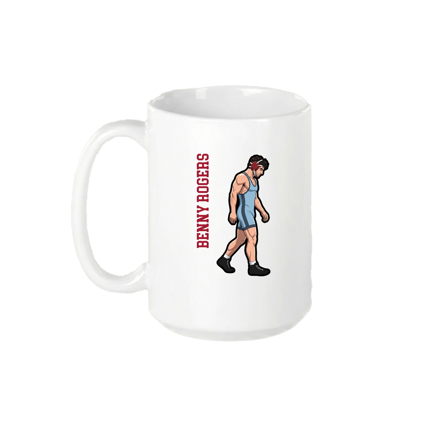 15oz Coffee Mug — Name Vertical in White