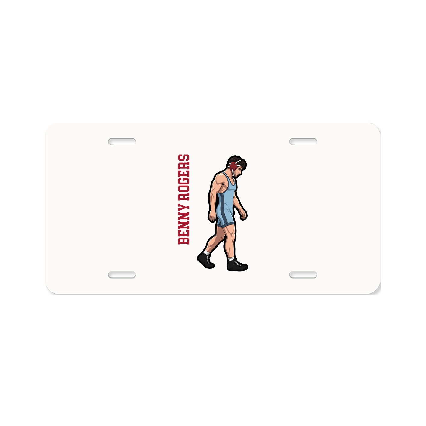License Plate — Name Vertical in Classic