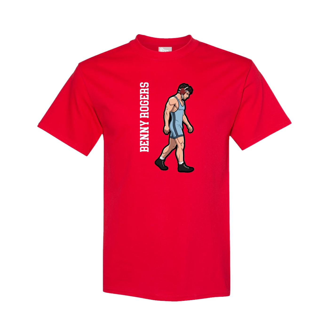 Tee — Name Vertical in Red