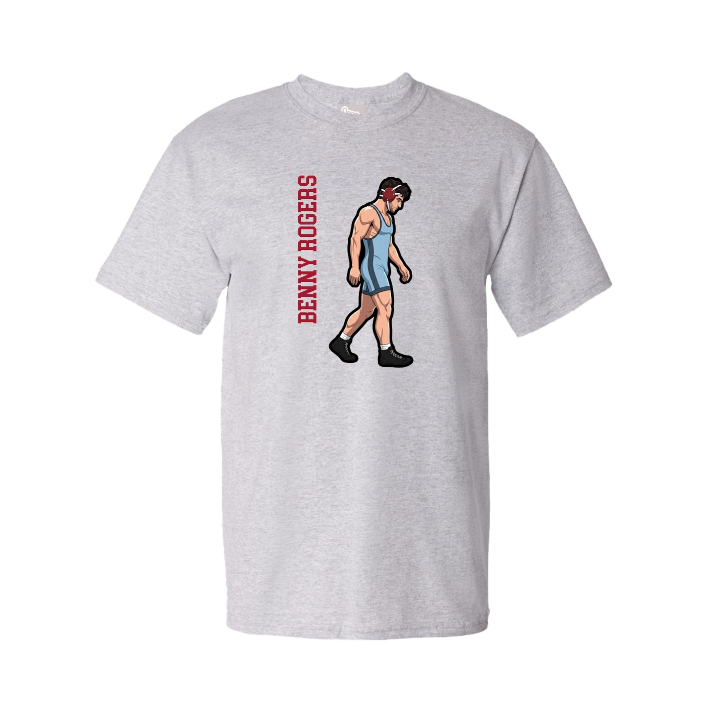 Youth Tee — Name Vertical in Grey