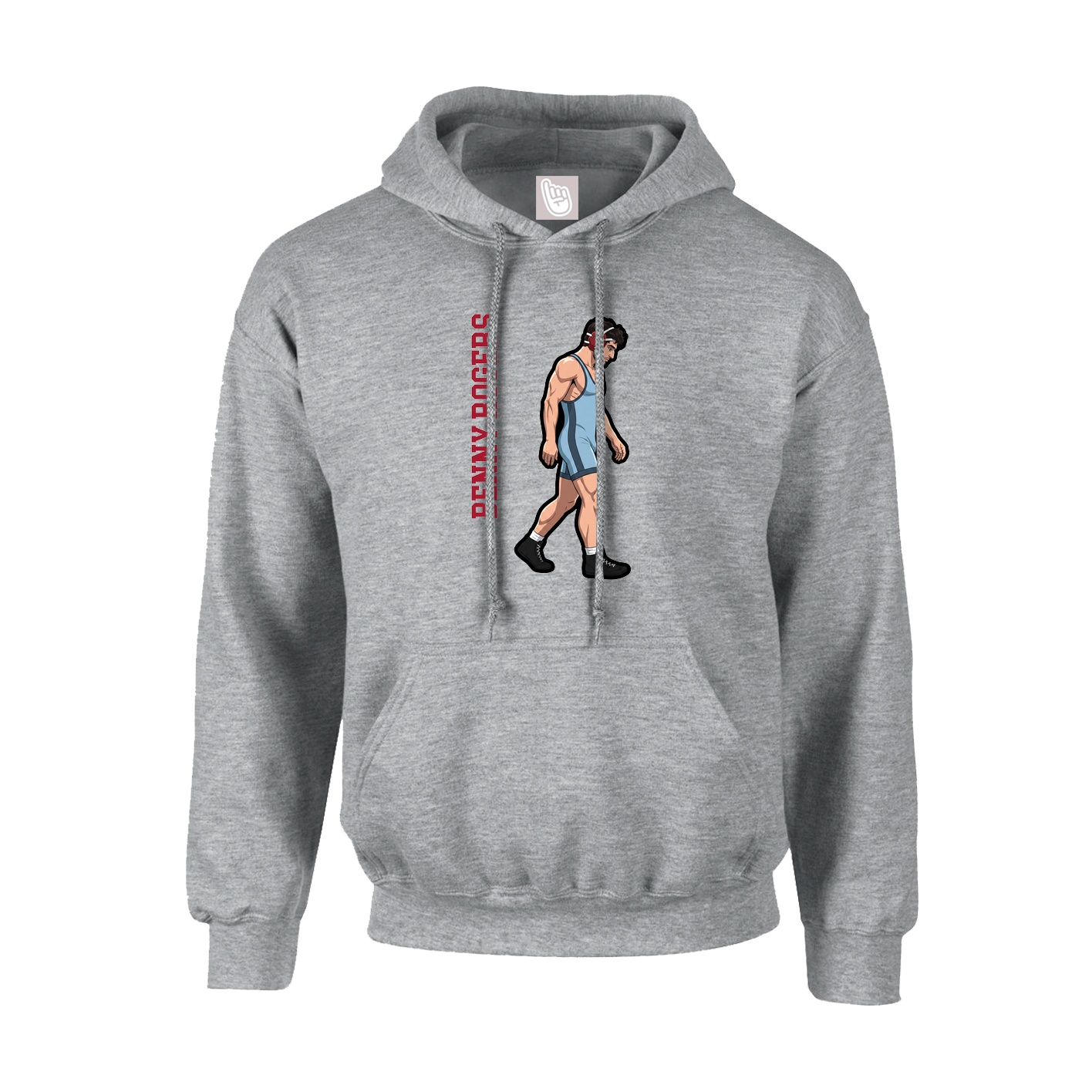 Youth Hoodie — Name Vertical in Grey