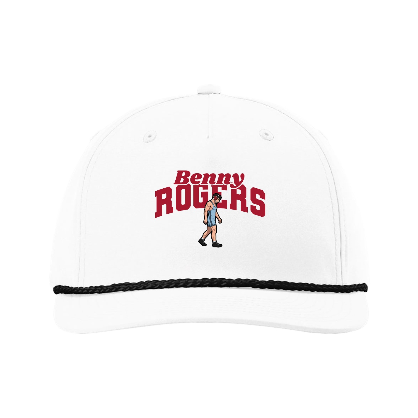 Five-Panel Classic Rope Cap — Signature Arch in White