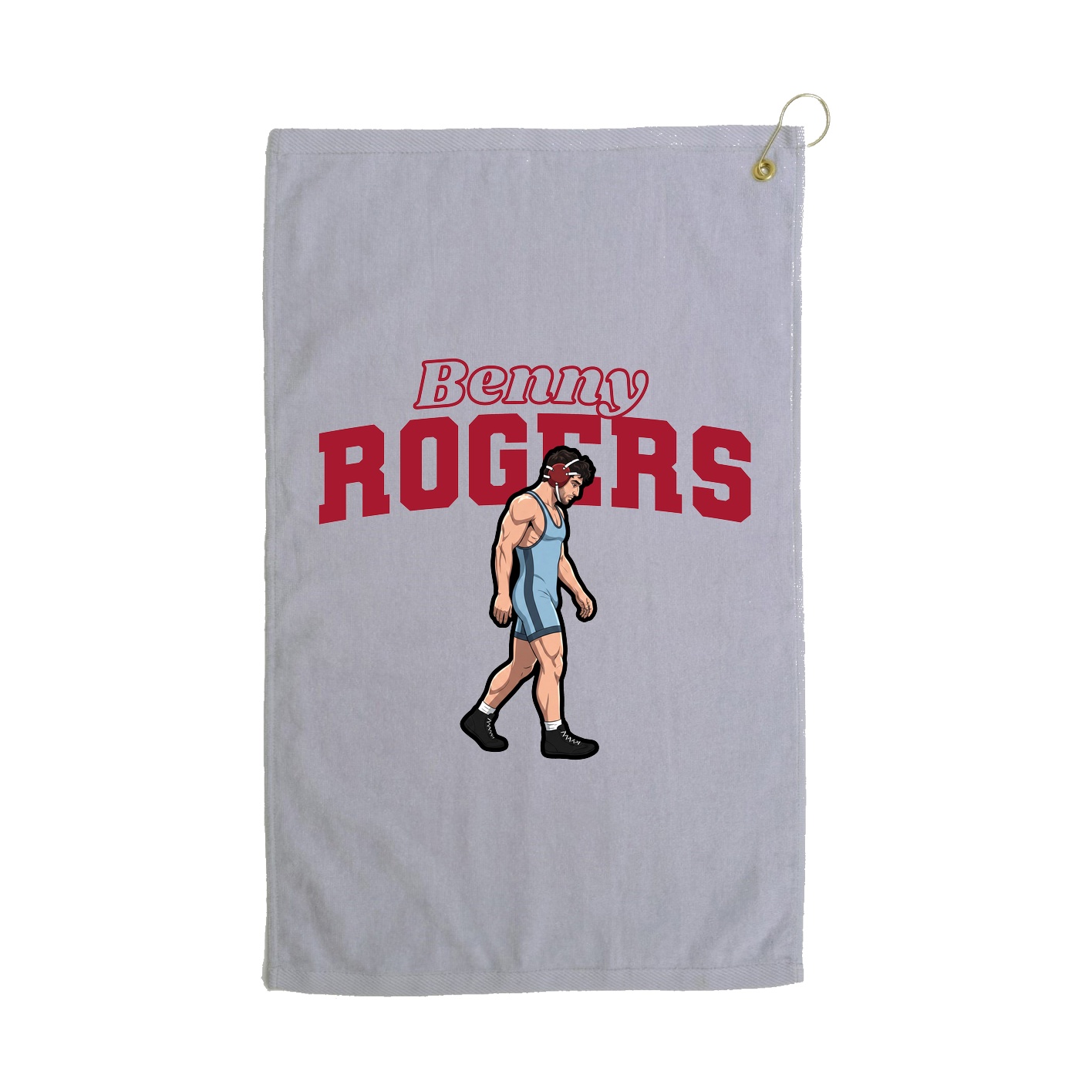 Golf Towel — Name Arch in Grey