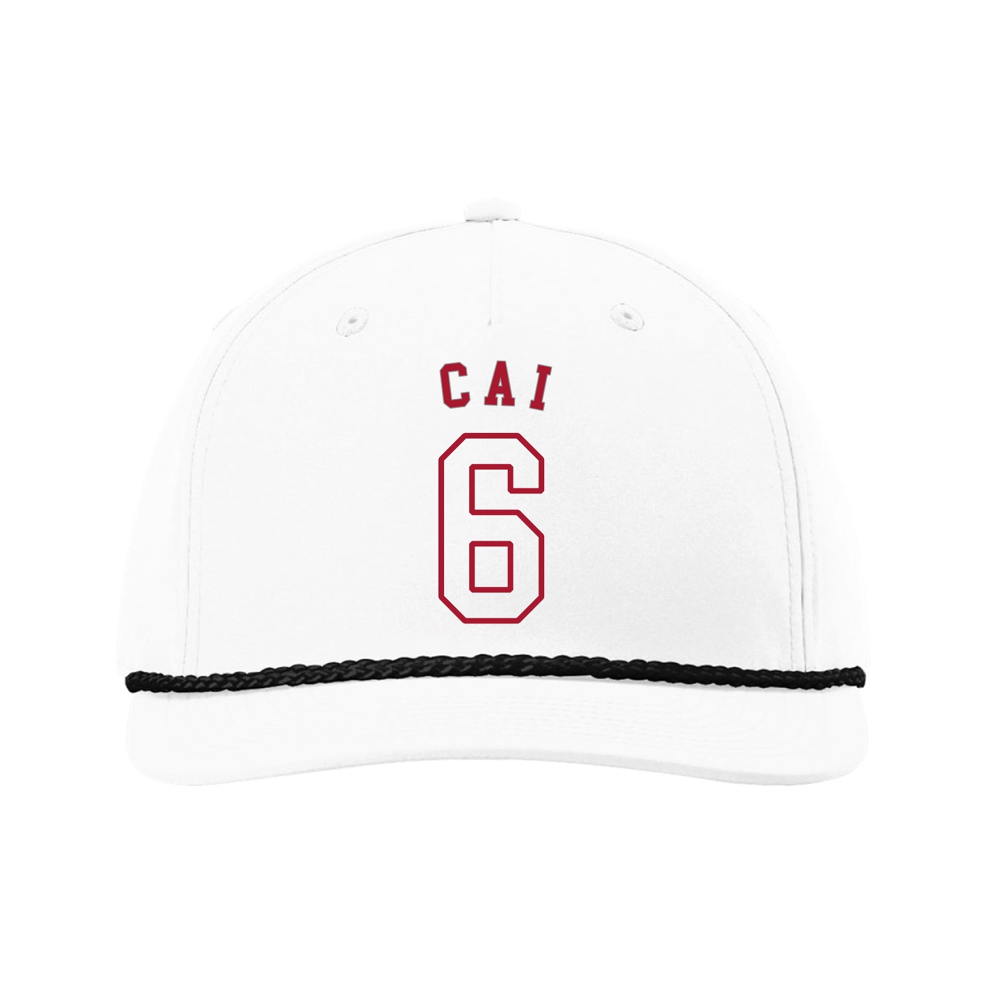Five-Panel Classic Rope Cap — Shirsey Arch in White