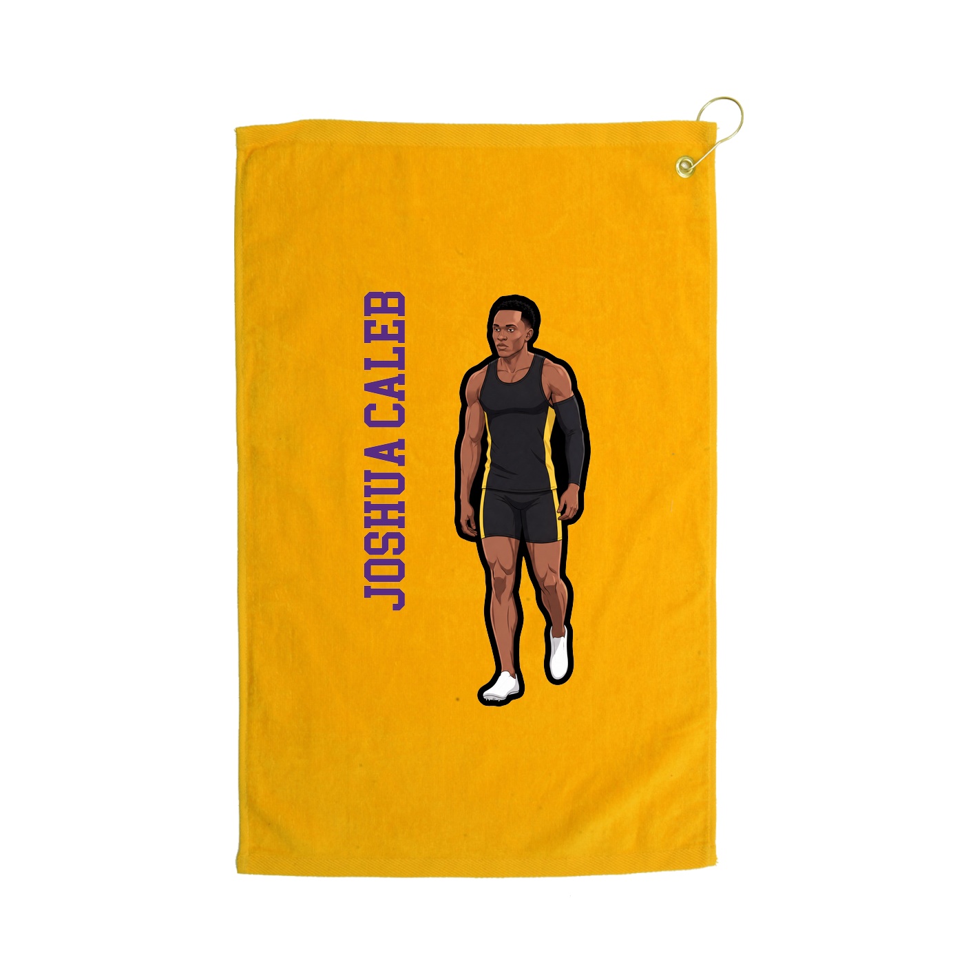 Golf Towel — Name Vertical in Gold