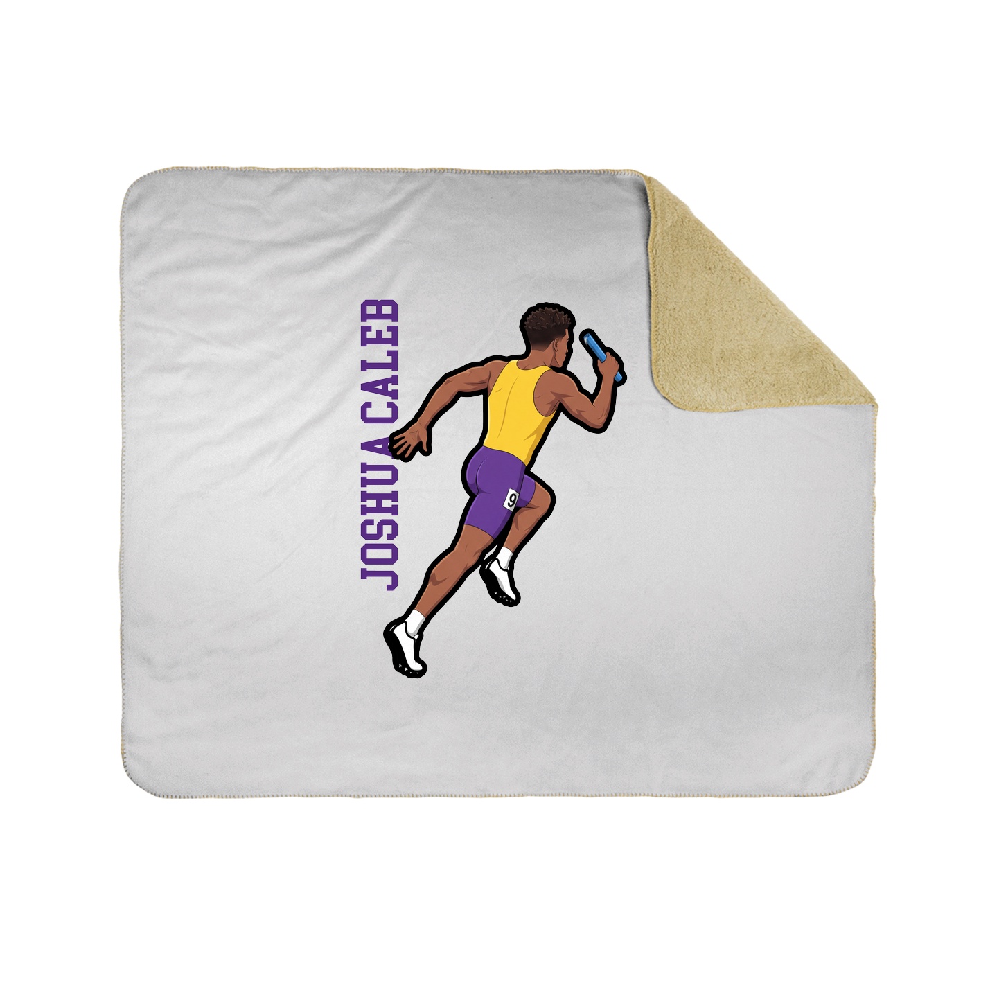Throw Blanket — Name Vertical in White