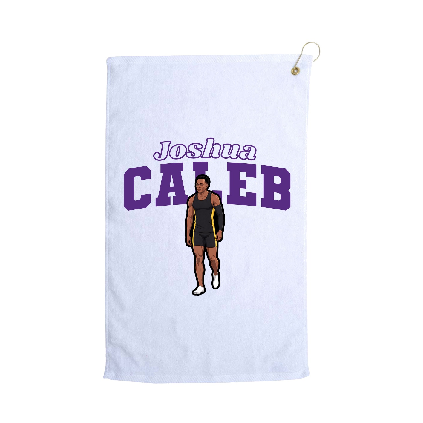 Golf Towel — Name Arch in White