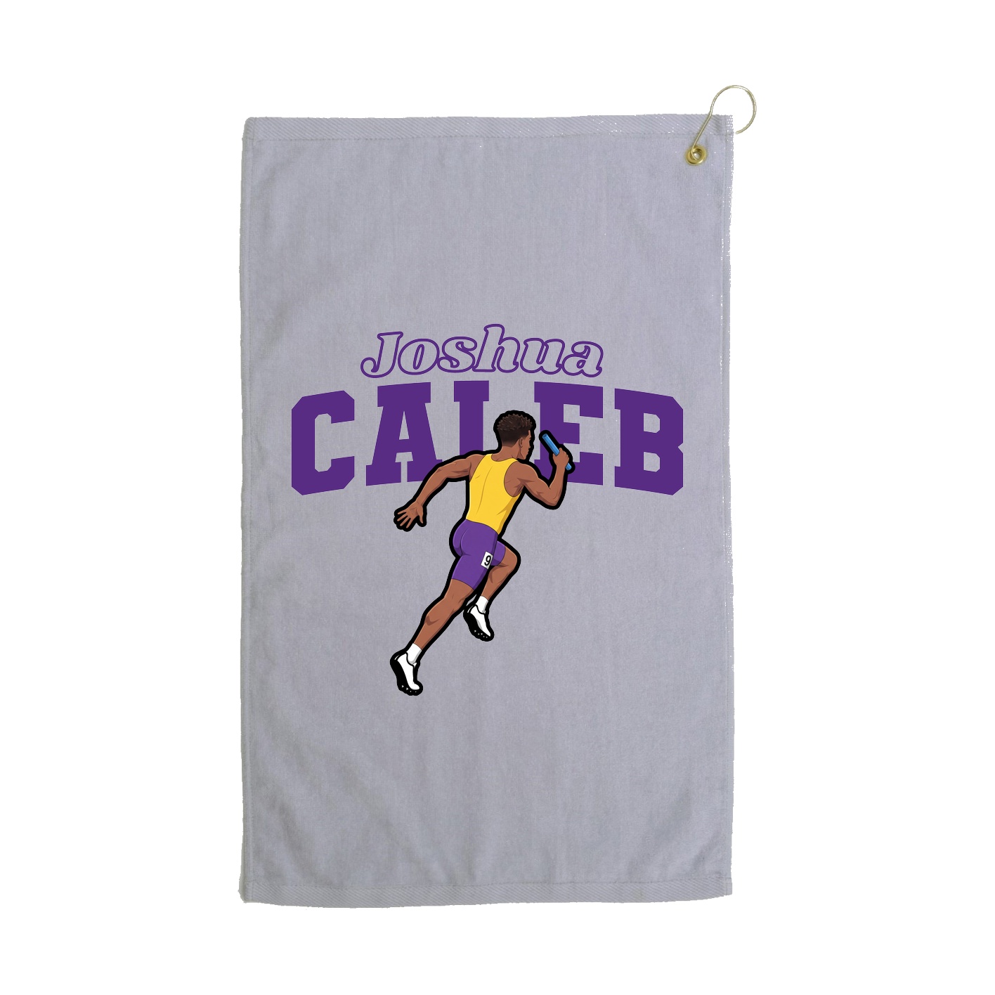 Golf Towel — Name Arch in Grey