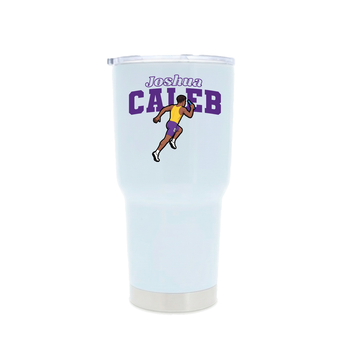 30oz Stainless Steel Tumbler — Name Arch in White