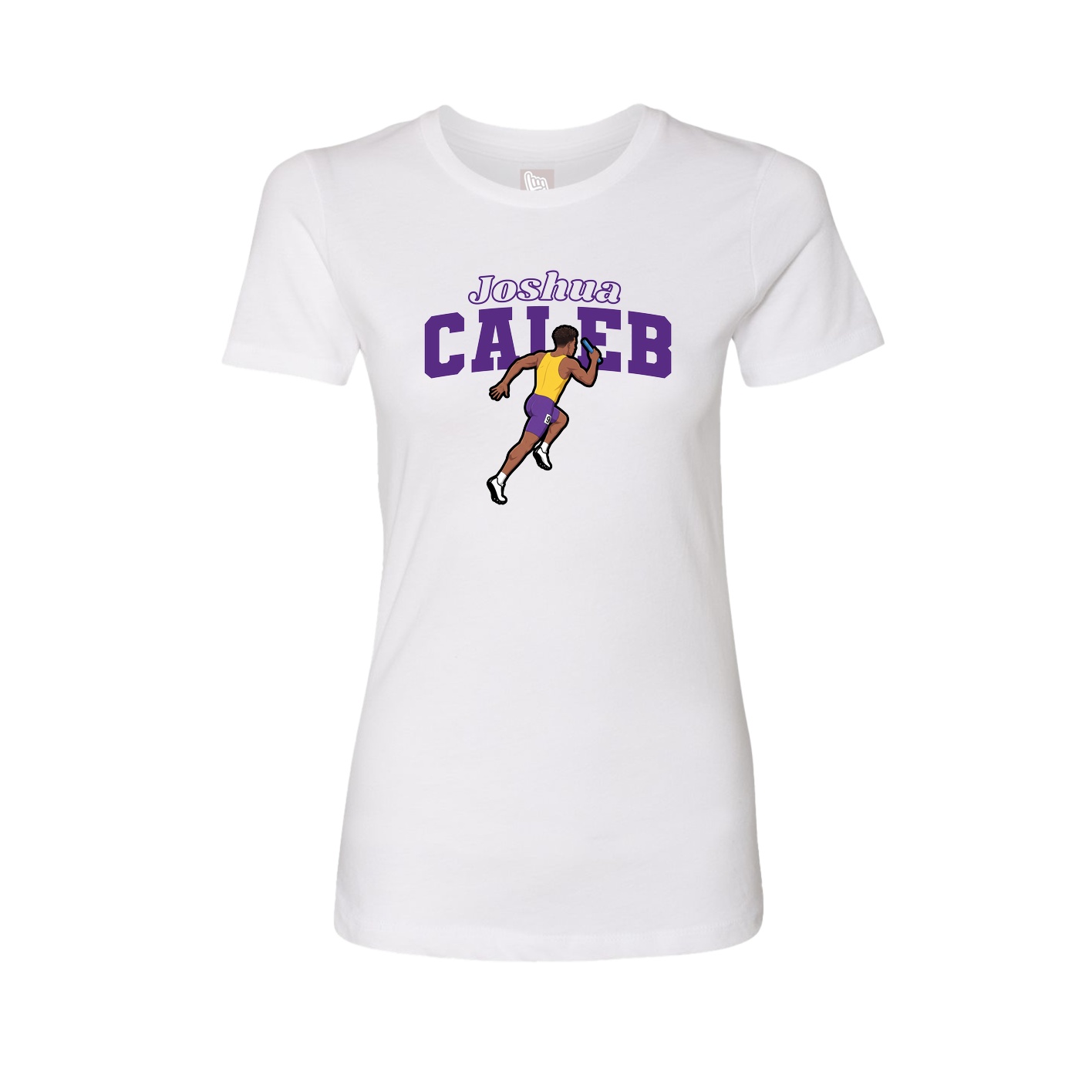 Fitted Women's Tee — Name Arch in White
