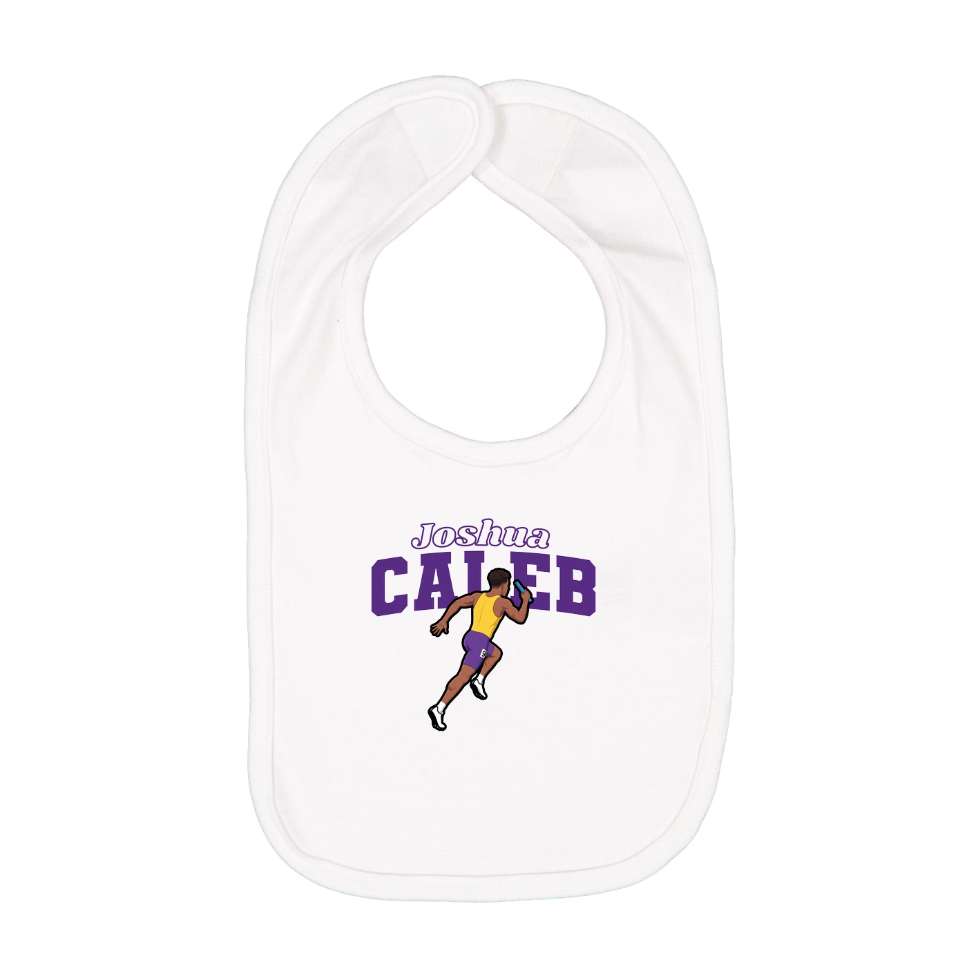 Infant Bib — Name Arch in White