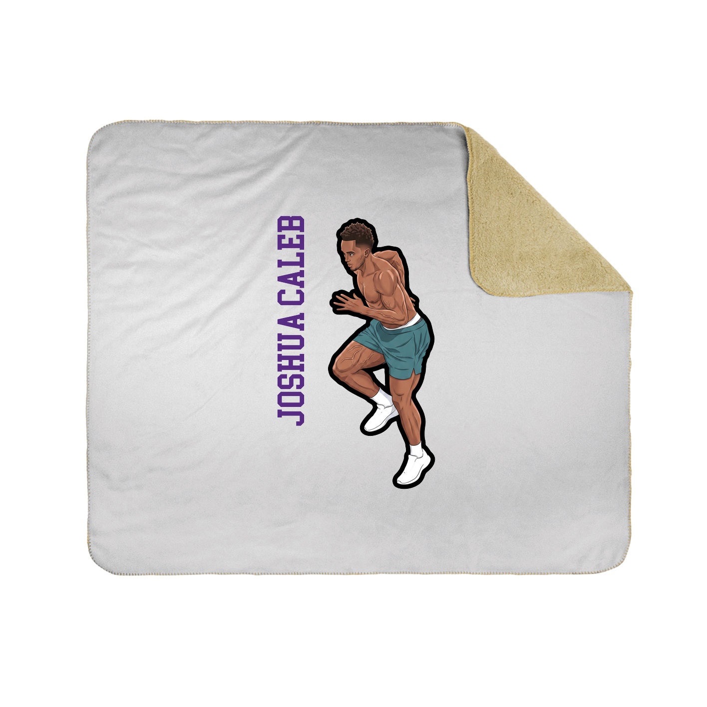 Throw Blanket — Name Vertical in White