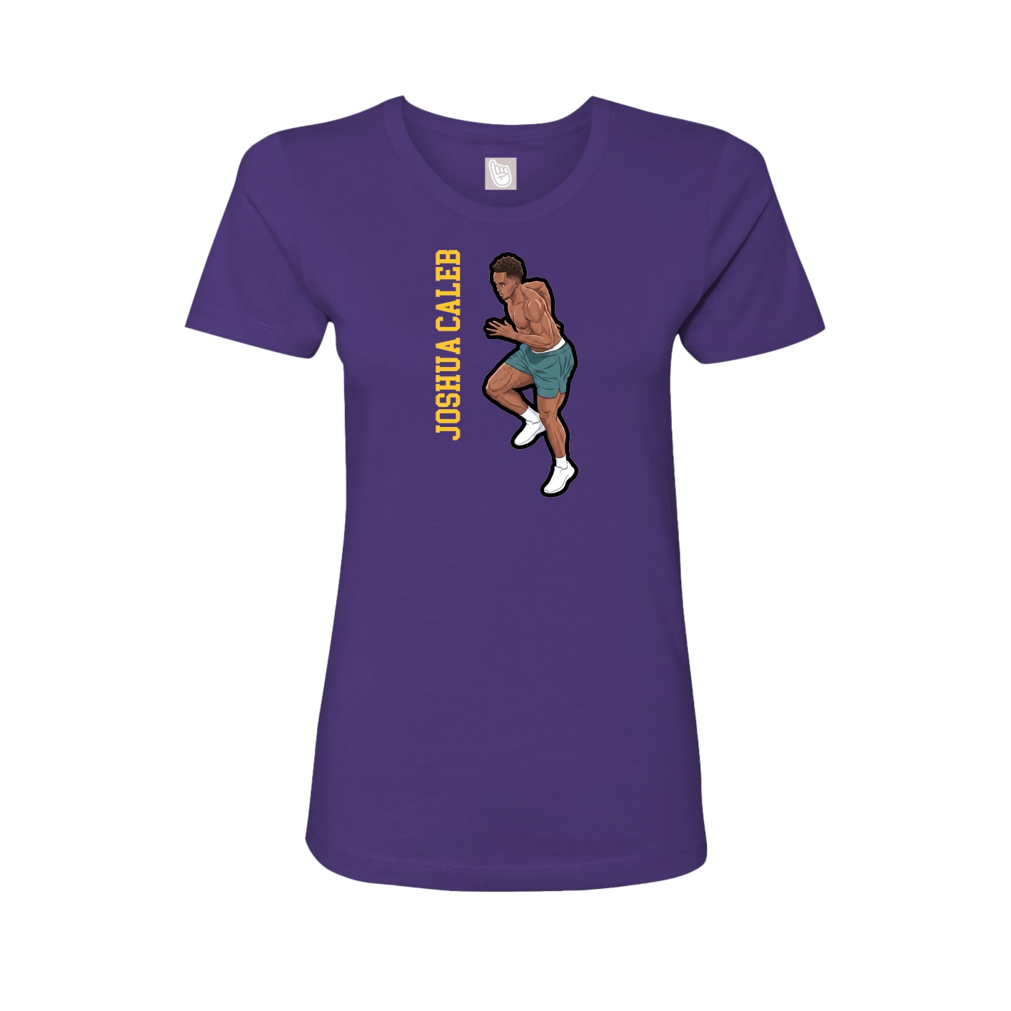 Womens Tee — Name Vertical in Purple