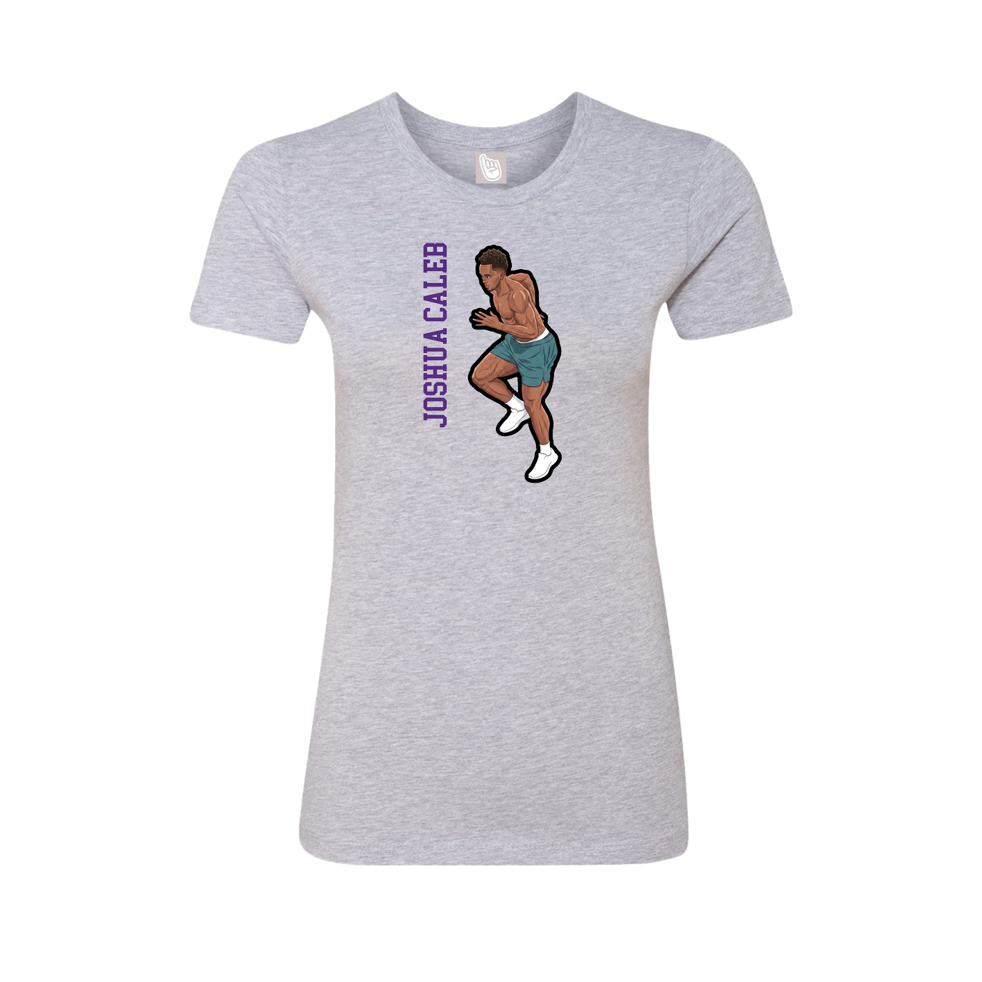Womens Tee — Name Vertical in Grey