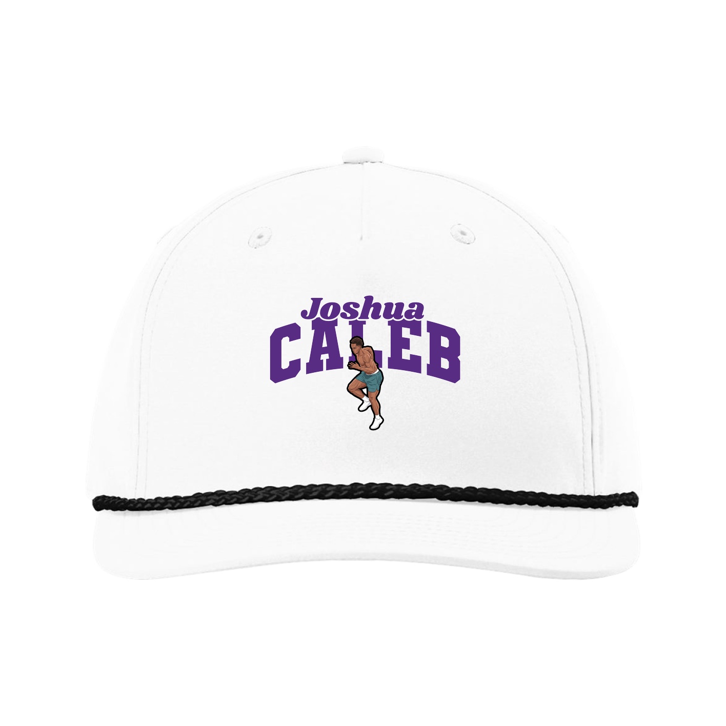 Five-Panel Classic Rope Cap — Signature Arch in White