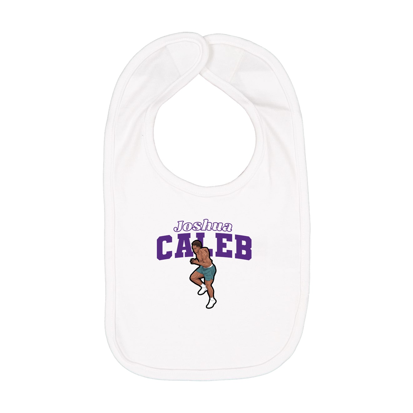 Infant Bib — Name Arch in White