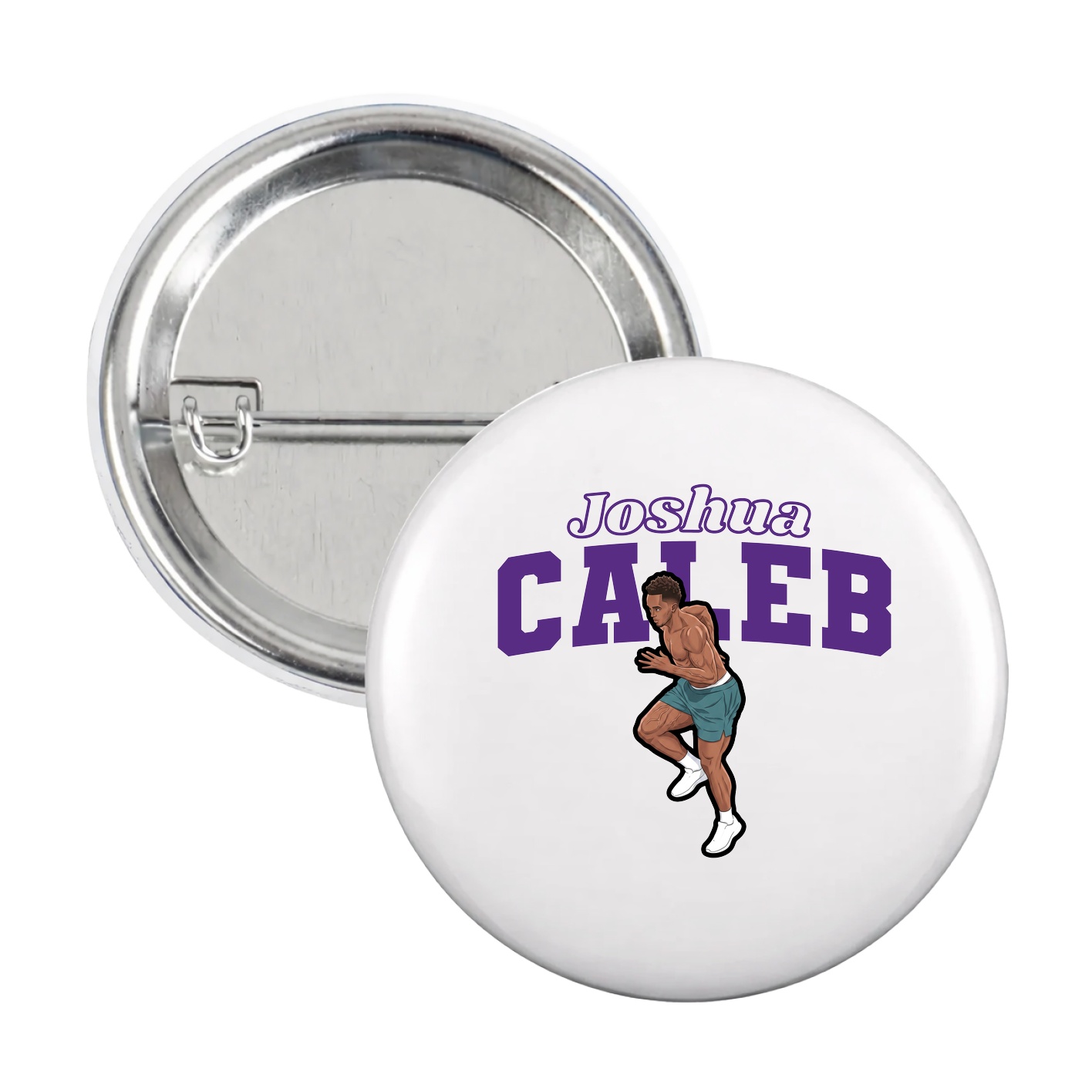 Game Day Button — Name Arch in White